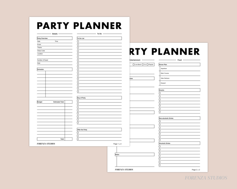 Forenza Studios, Party Planner, Pink, Paper